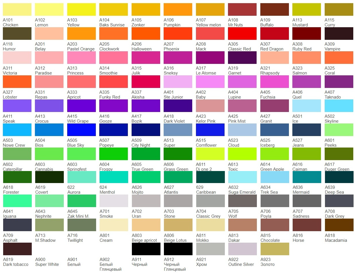 Каталог цветов "ARTON"